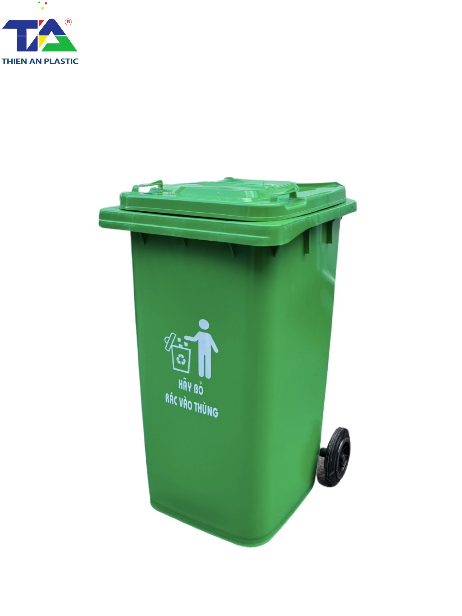 Thùng Rác Nhựa 240 Lít (KT: 730 x 585 x 1050mm)