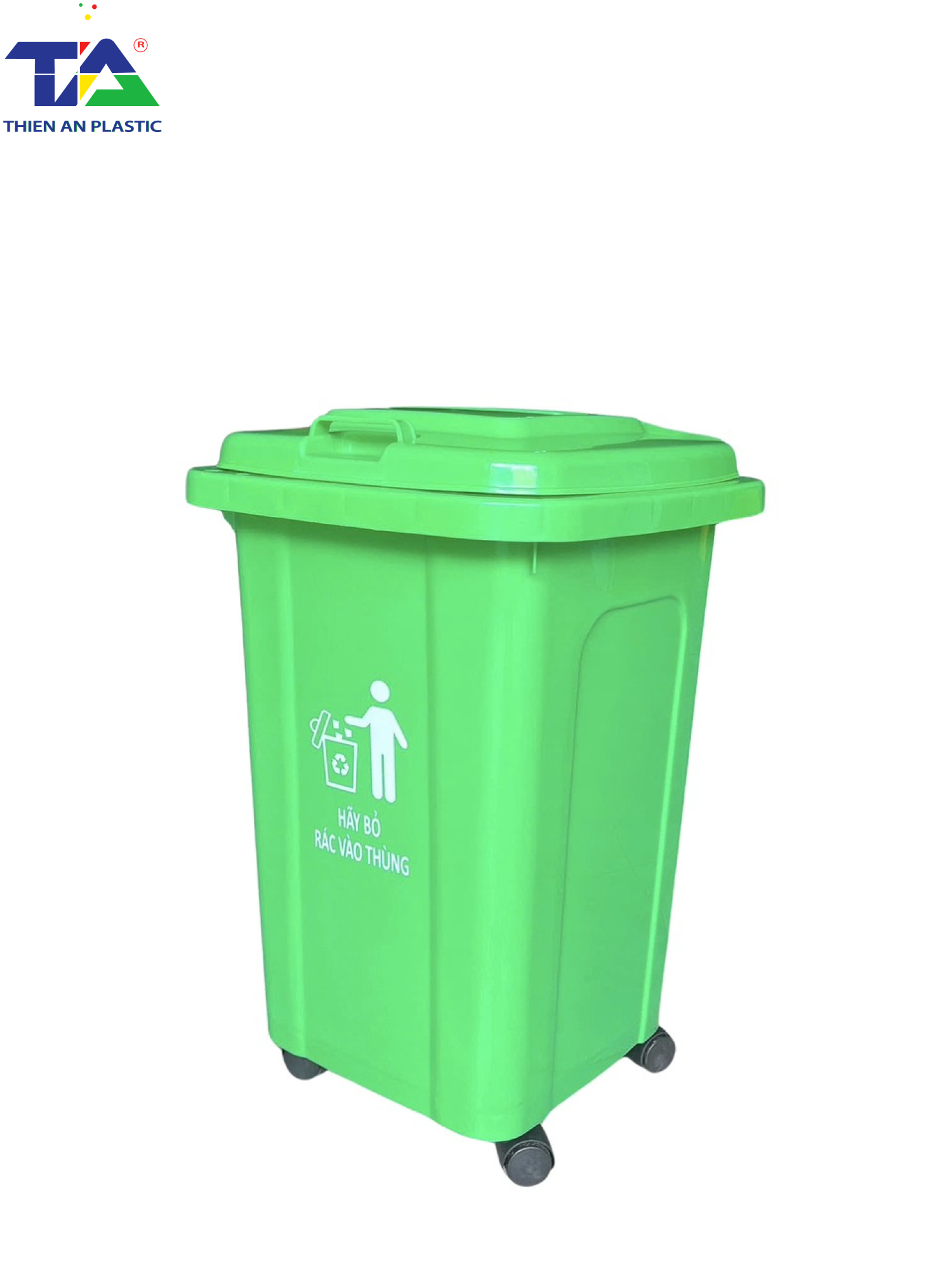 Thùng Rác Nhựa 60 Lít (KT: 470 x 420 x 660mm)
