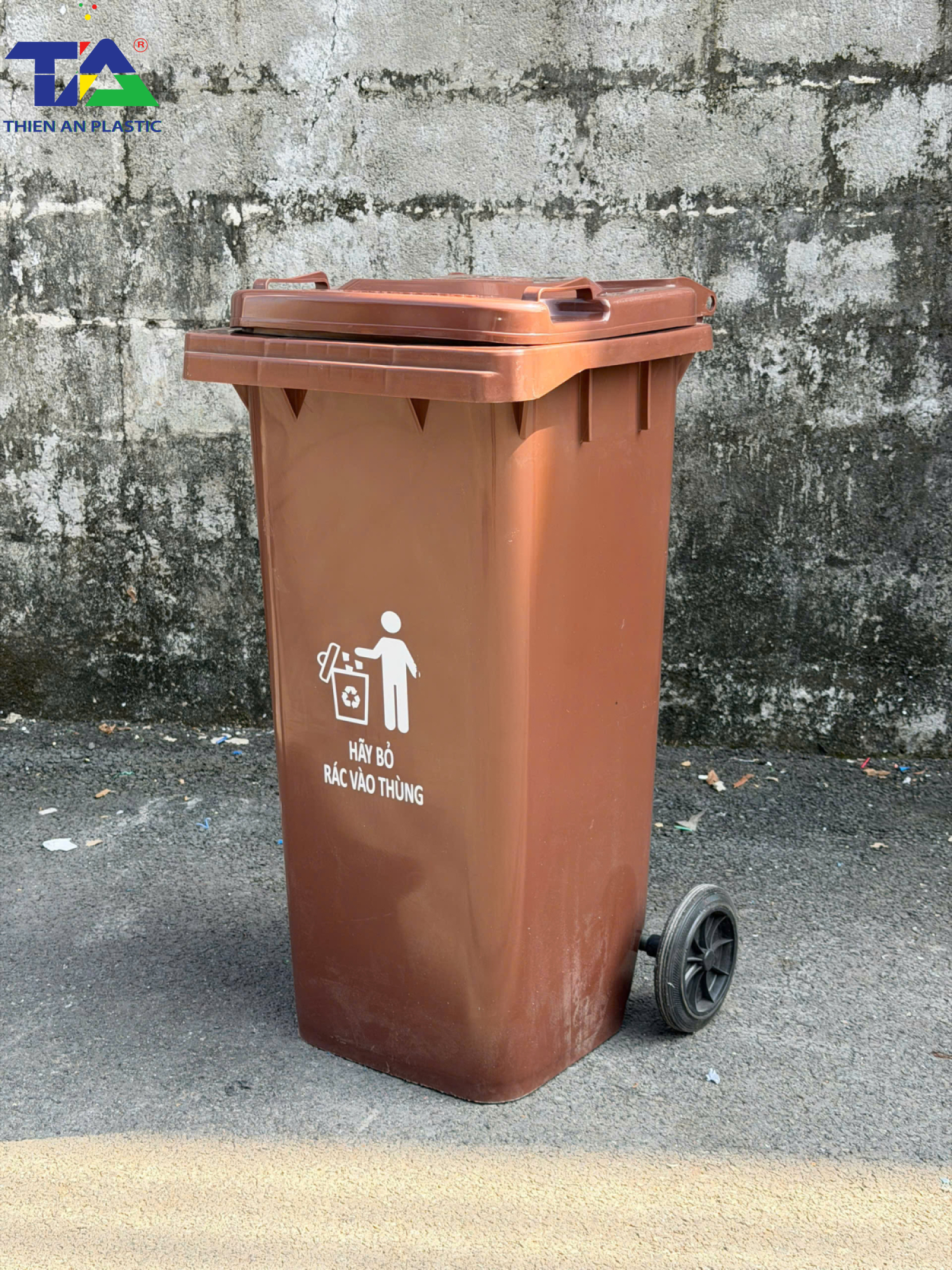 Thùng Rác Công Cộng 120 Lít (KT: 540 x 470 x 930mm)