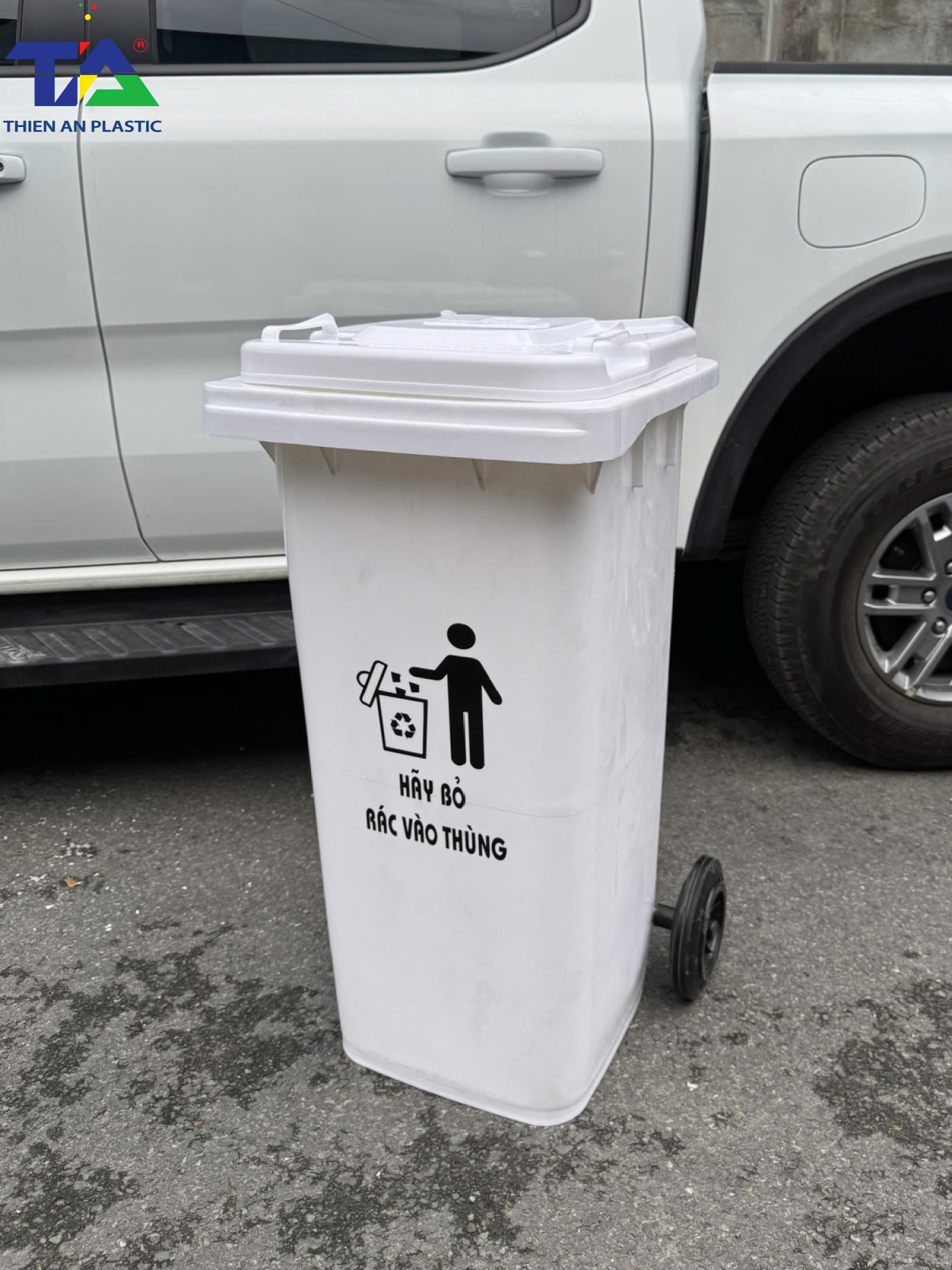 Thùng Rác Công Cộng 120 Lít (KT: 540 x 470 x 930mm)