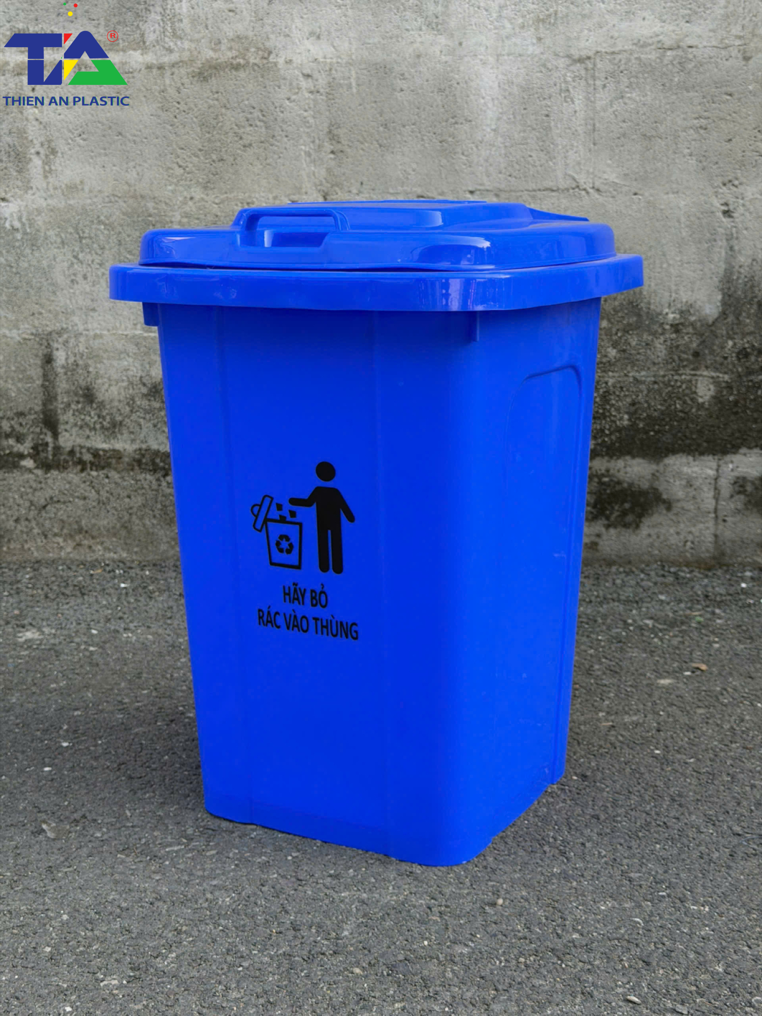 Thùng Rác Công Cộng 60 Lít (KT: 470 x 420 x 660mm)