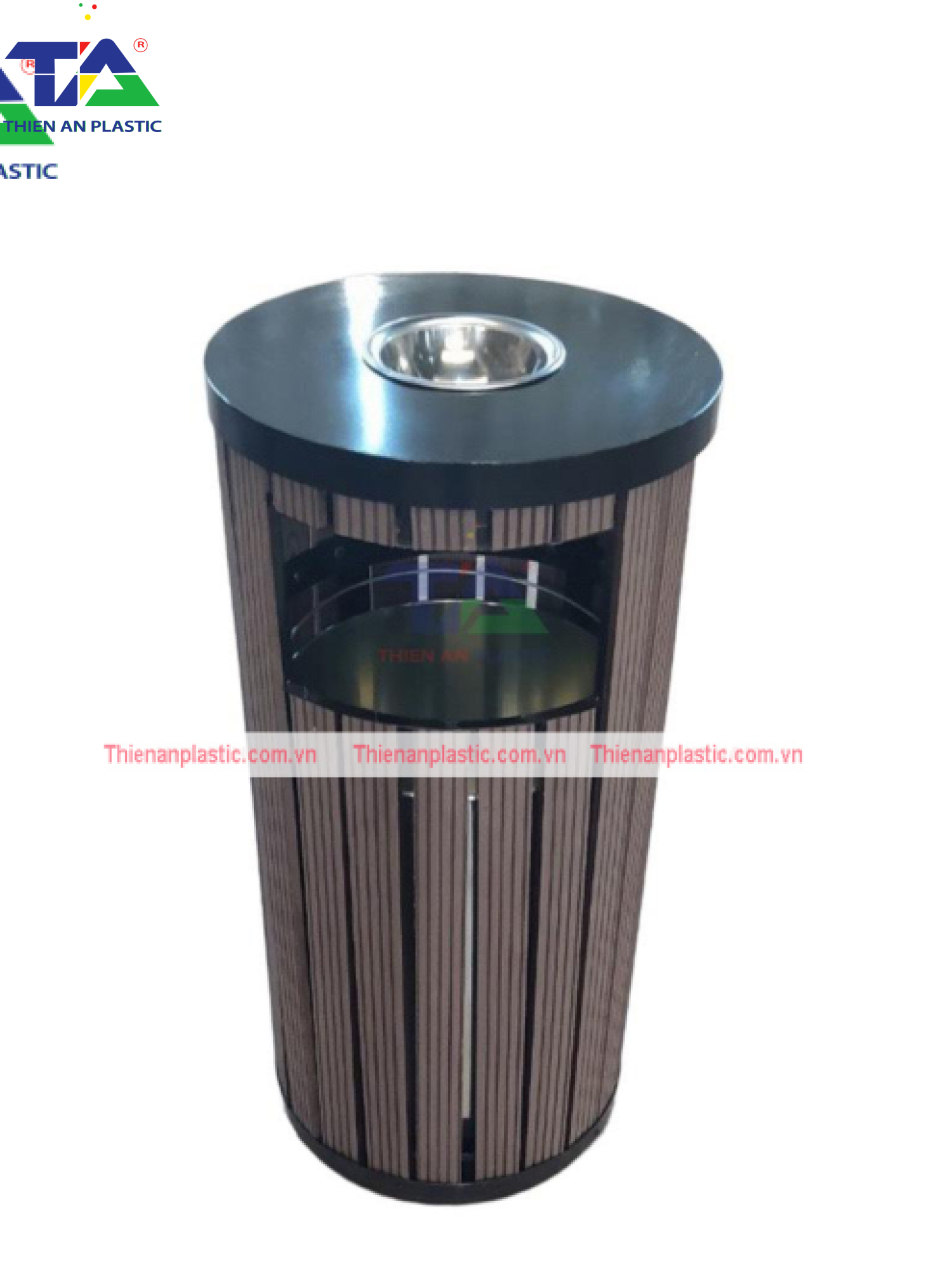 Thùng Rác Giả Gỗ Hình Tròn(KT: 400 x 400 x 775mm)