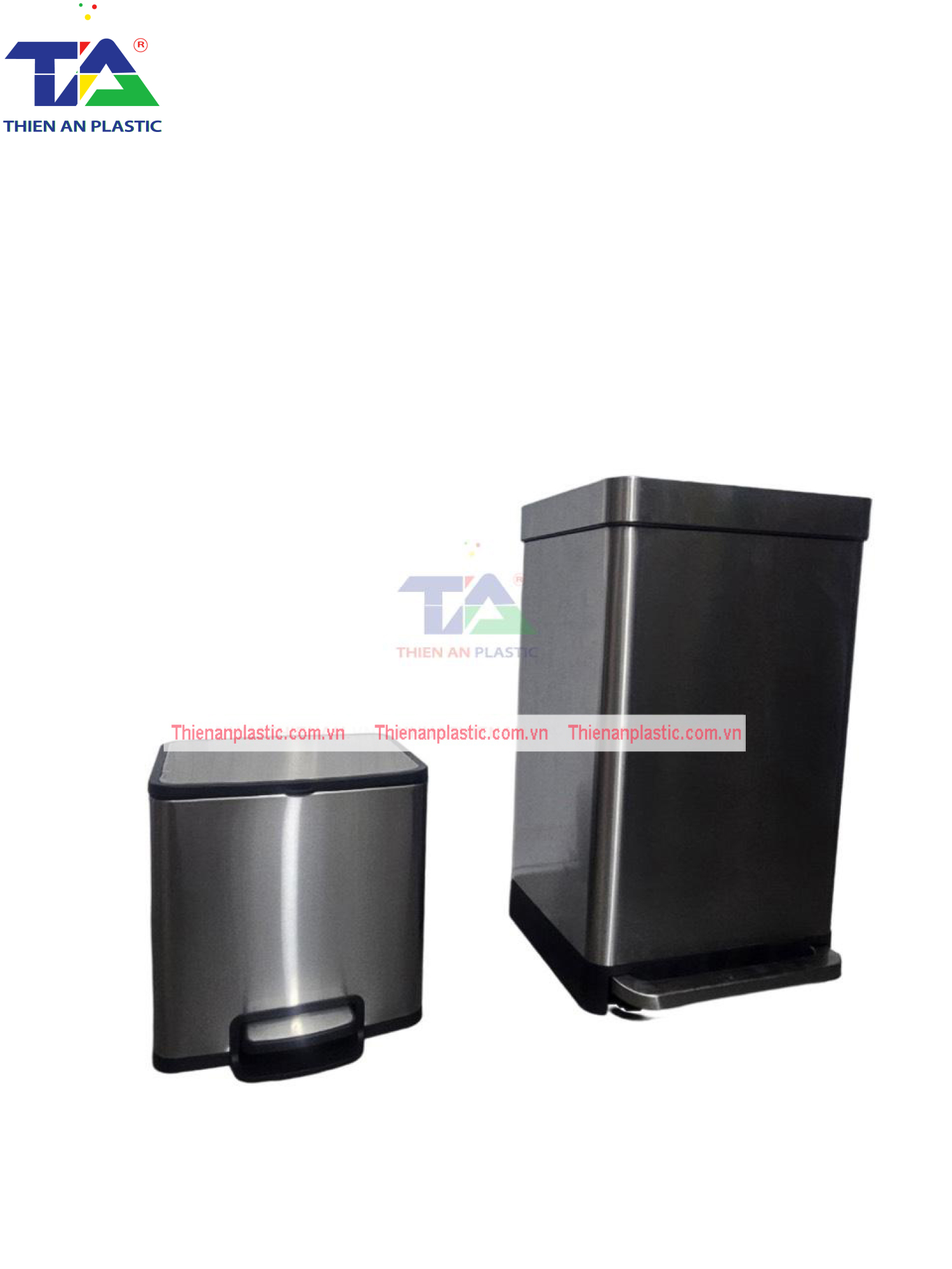 Thùng Rác Inox Đạp Chân Vuông 16L(KT: 32 x 25 x 41cm)