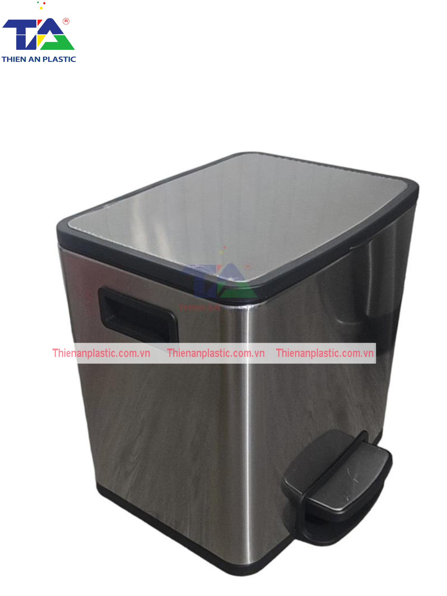 Thùng Rác Inox Đạp Chân Vuông 20L( KT: 32 x 25 x 49cm)