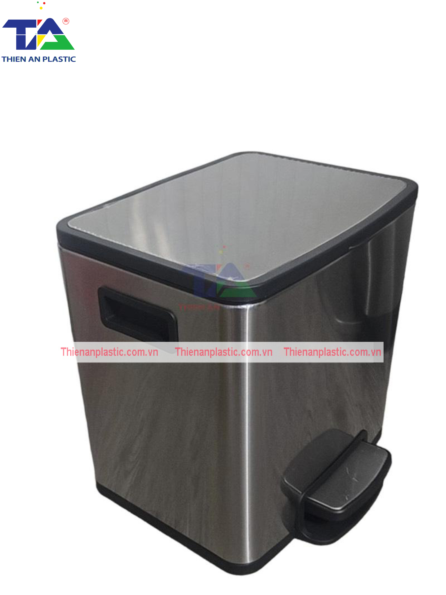 Thùng Rác Inox Đạp Chân Vuông 12L(KT: 32 x 25 x 33cm)