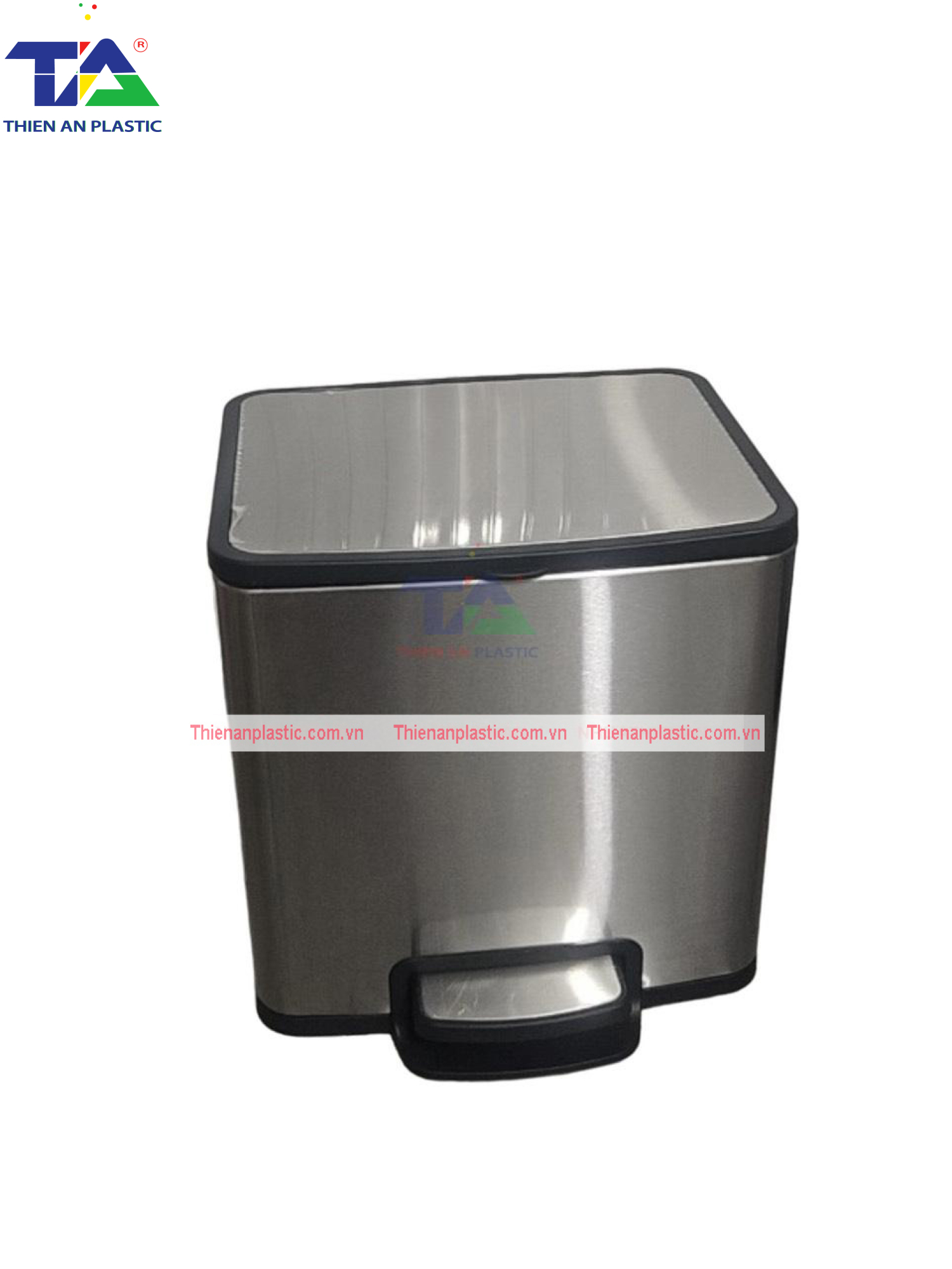 Thùng Rác Inox Đạp Chân Vuông 50L(KT: 41.5 x 33.5 x 69cm)