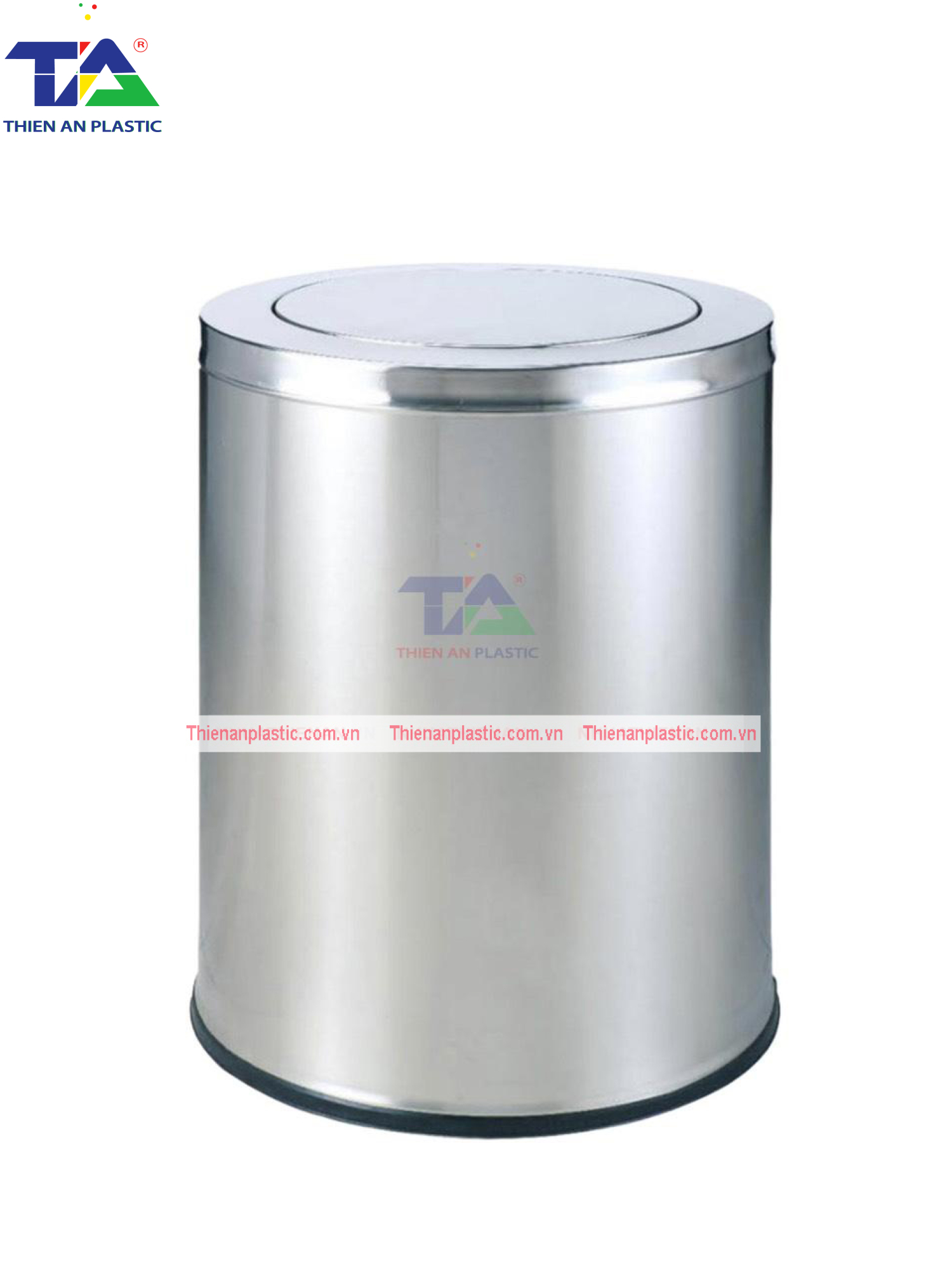 Thùng Rác Inox Nắp Bập Bênh (KT:Ø250 x 305mm)