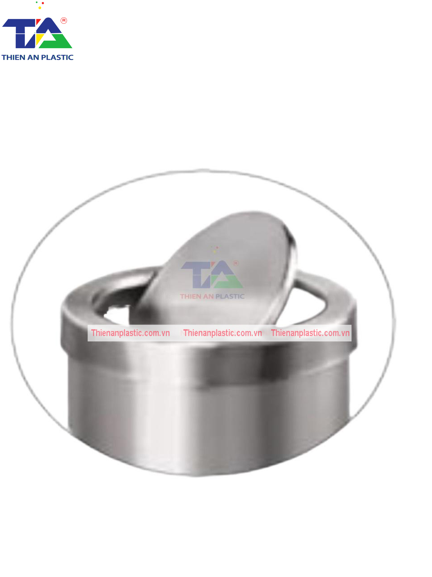 Thùng Rác Inox Nắp Bập Bênh (KT:Ø250 x 305mm)