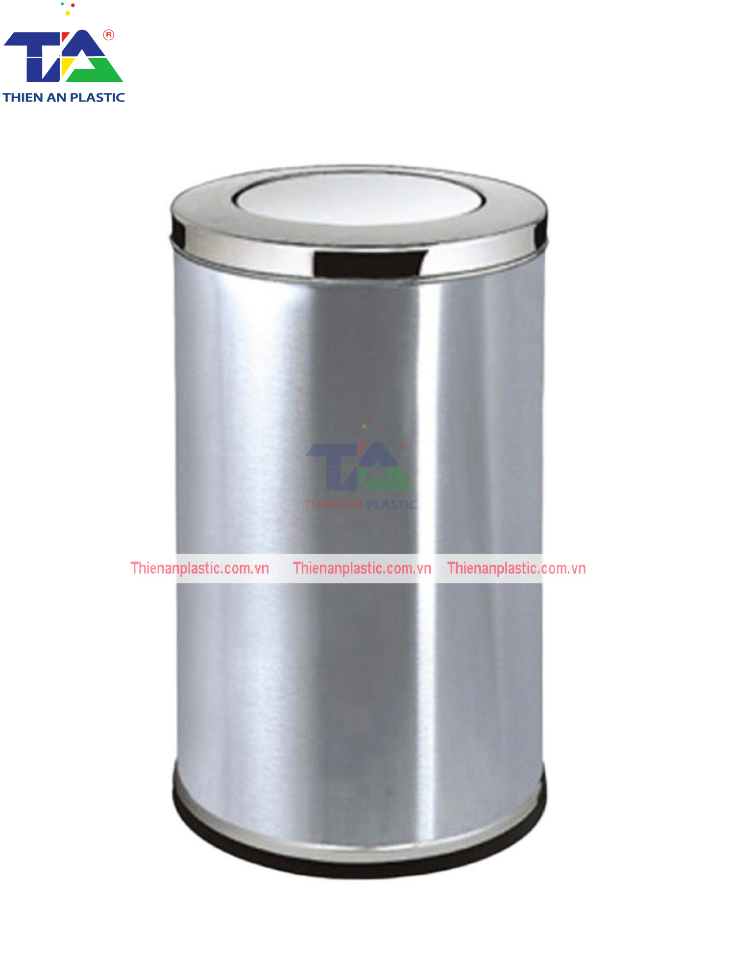 Thùng Rác Inox Nắp Lật TA2(KT: Ø380 x 730mm)
