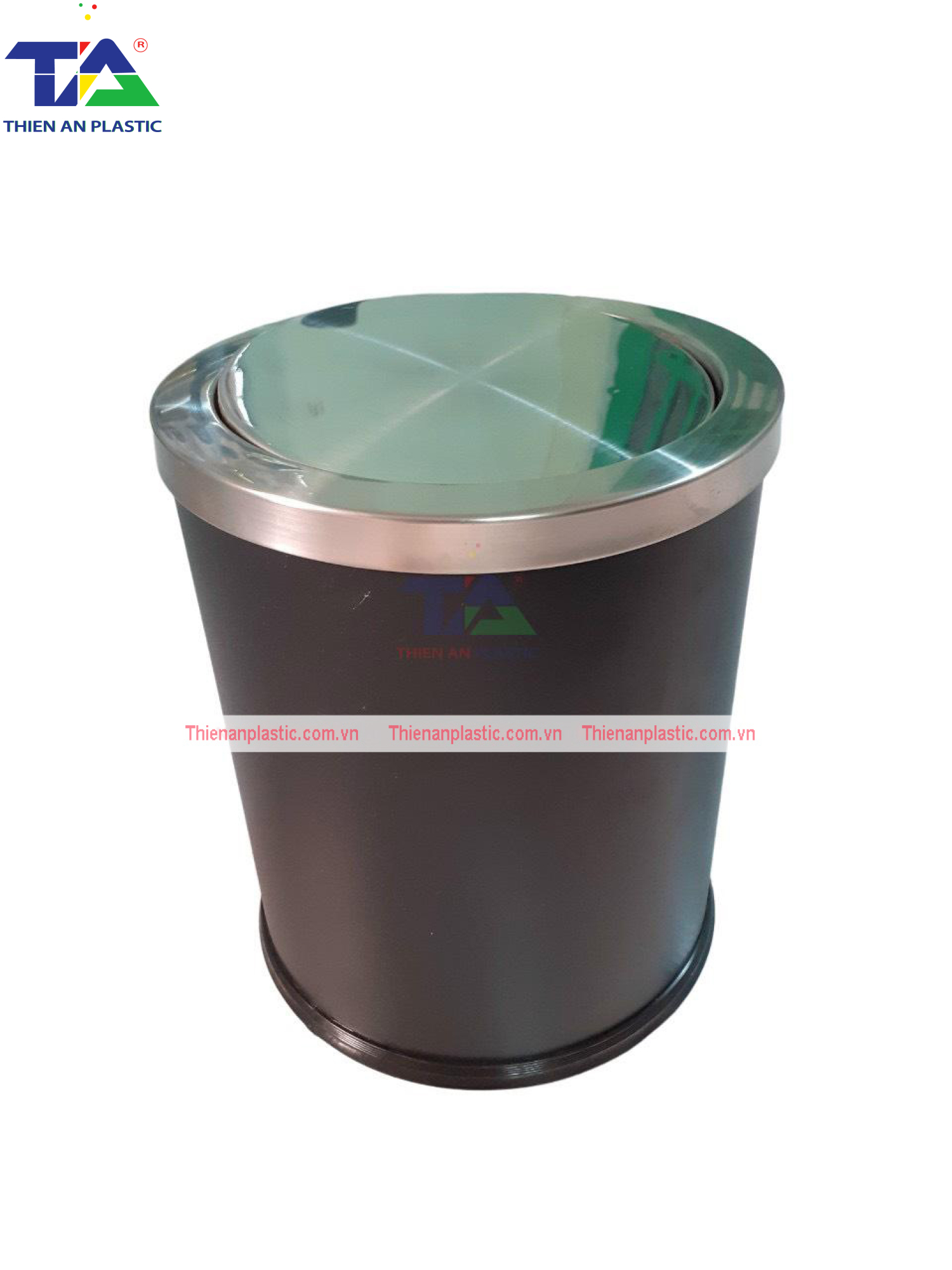 Thùng Rác Inox Nắp Bập Bênh (KT:Ø250 x 305mm)