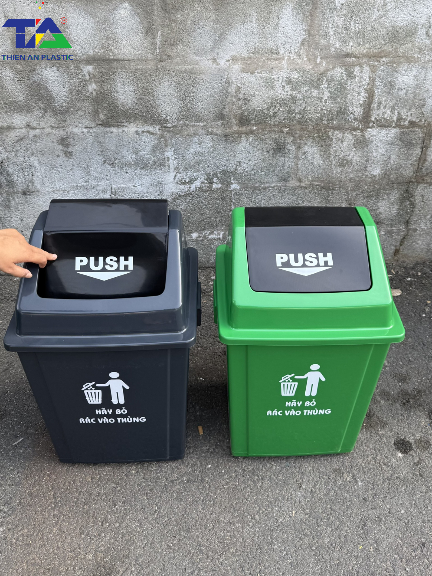Thùng Rác Nắp Lật Push 40L (KT: 410 x 330 x 610mm)