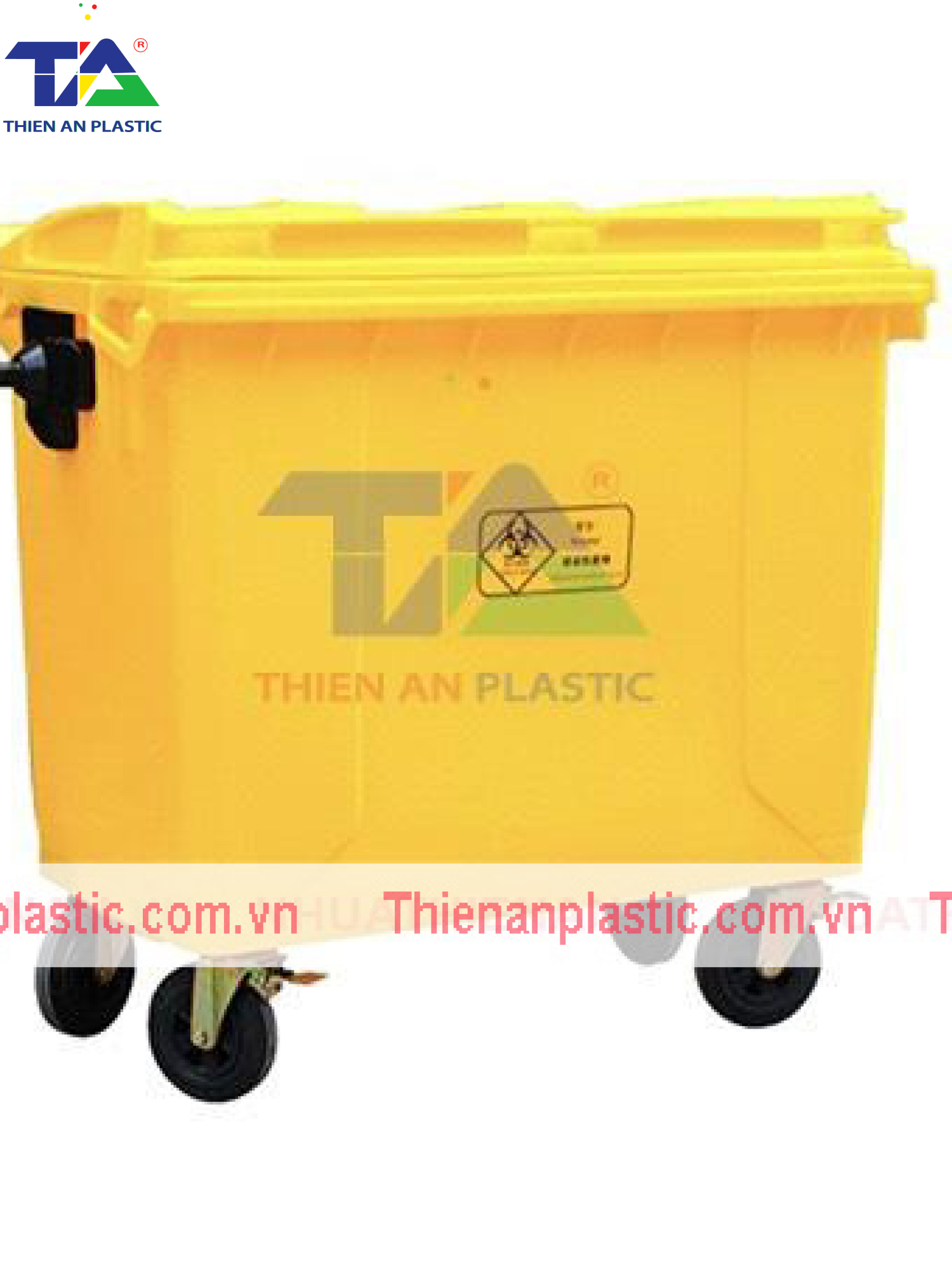 Thùng Rác Nhựa 1100 Lít (KT: 1360 x 1060 x 1370mm)
