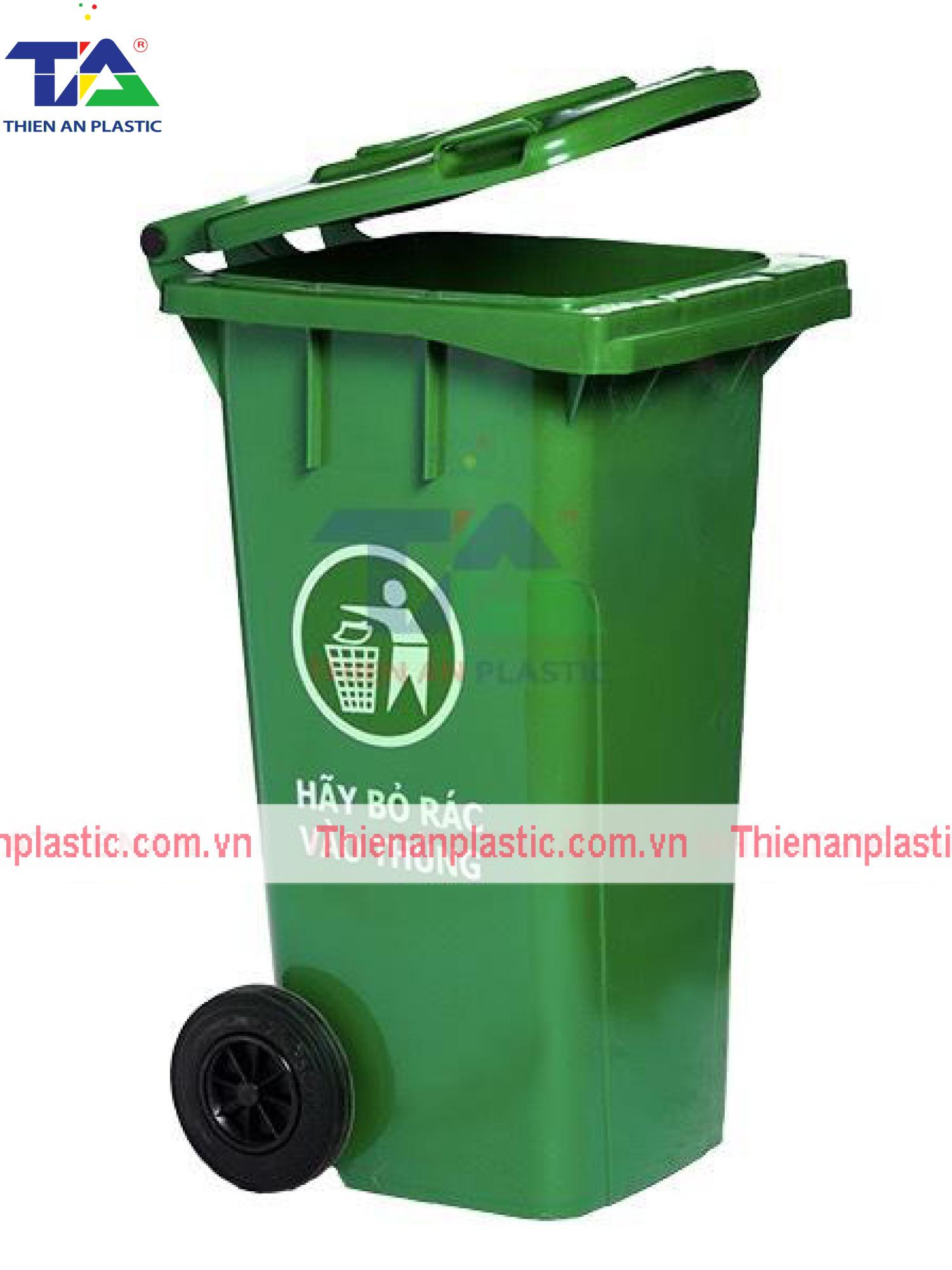 Thùng Rác Nhựa 120 Lít (KT: 540 x 470 x 930mm)