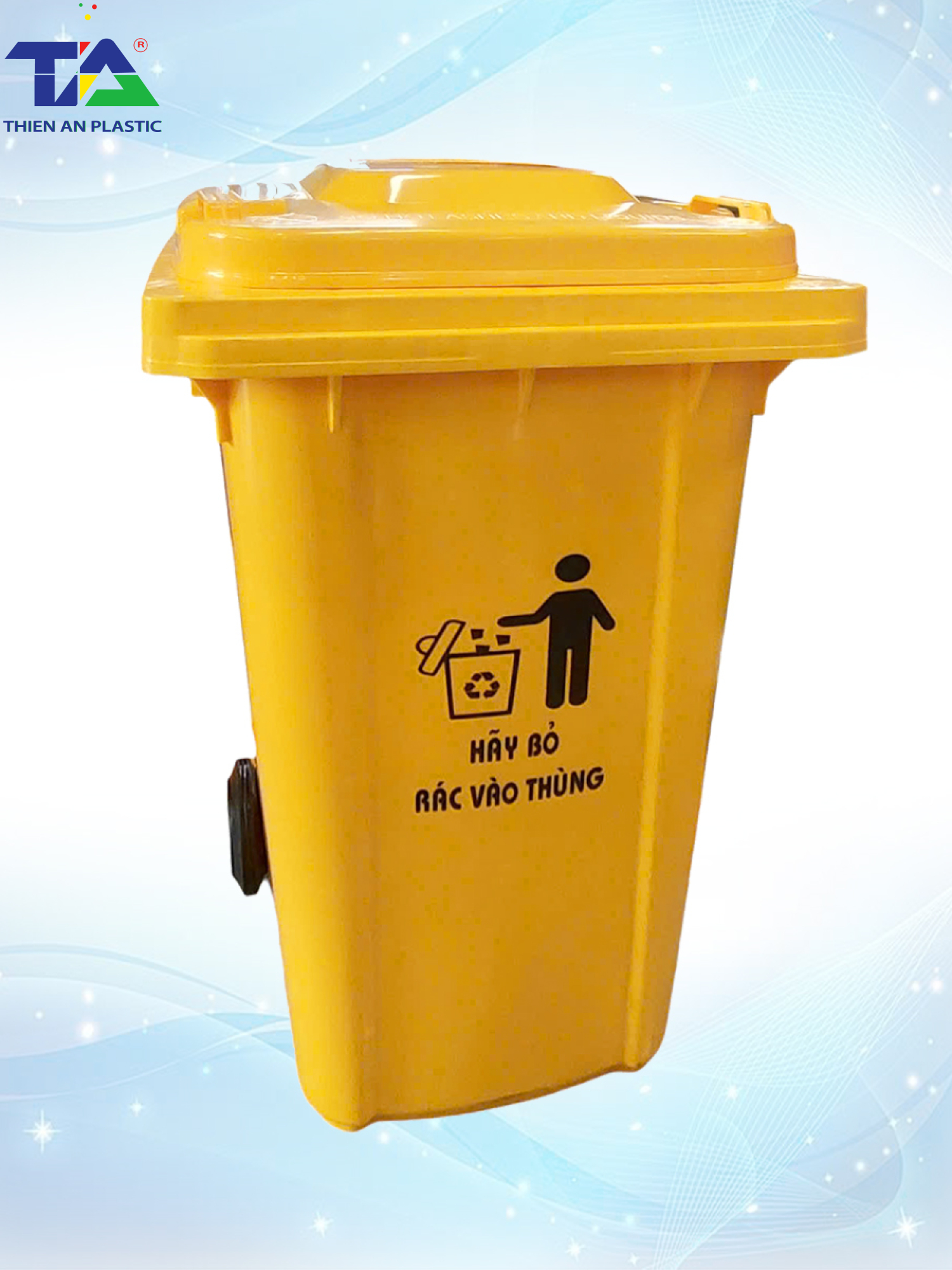 Thùng Rác Nhựa 240 Lít Dày (KT: 730 x 580 x 1070mm)