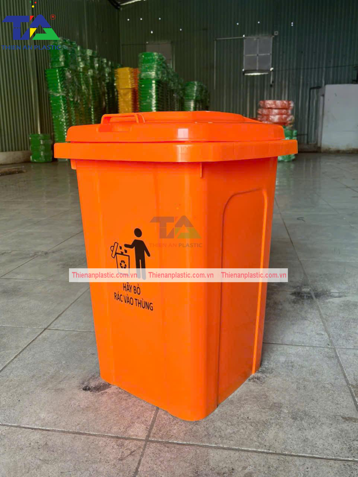Thùng Rác Nhựa 60 Lít (KT: 470 x 420 x 660mm)