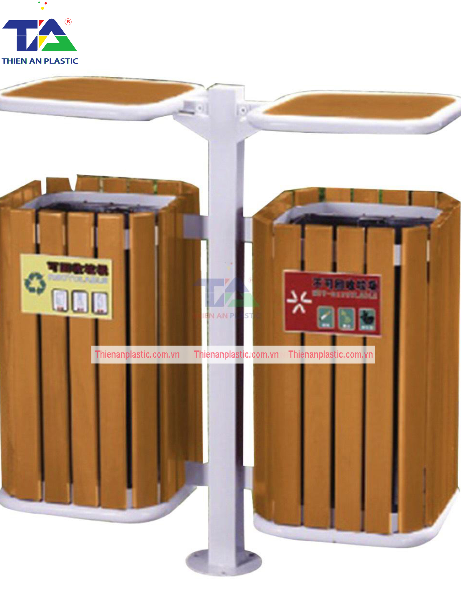 Thùng Rác Treo Đôi Giả Gỗ(KT: 900 x 360 x H1035 mm)