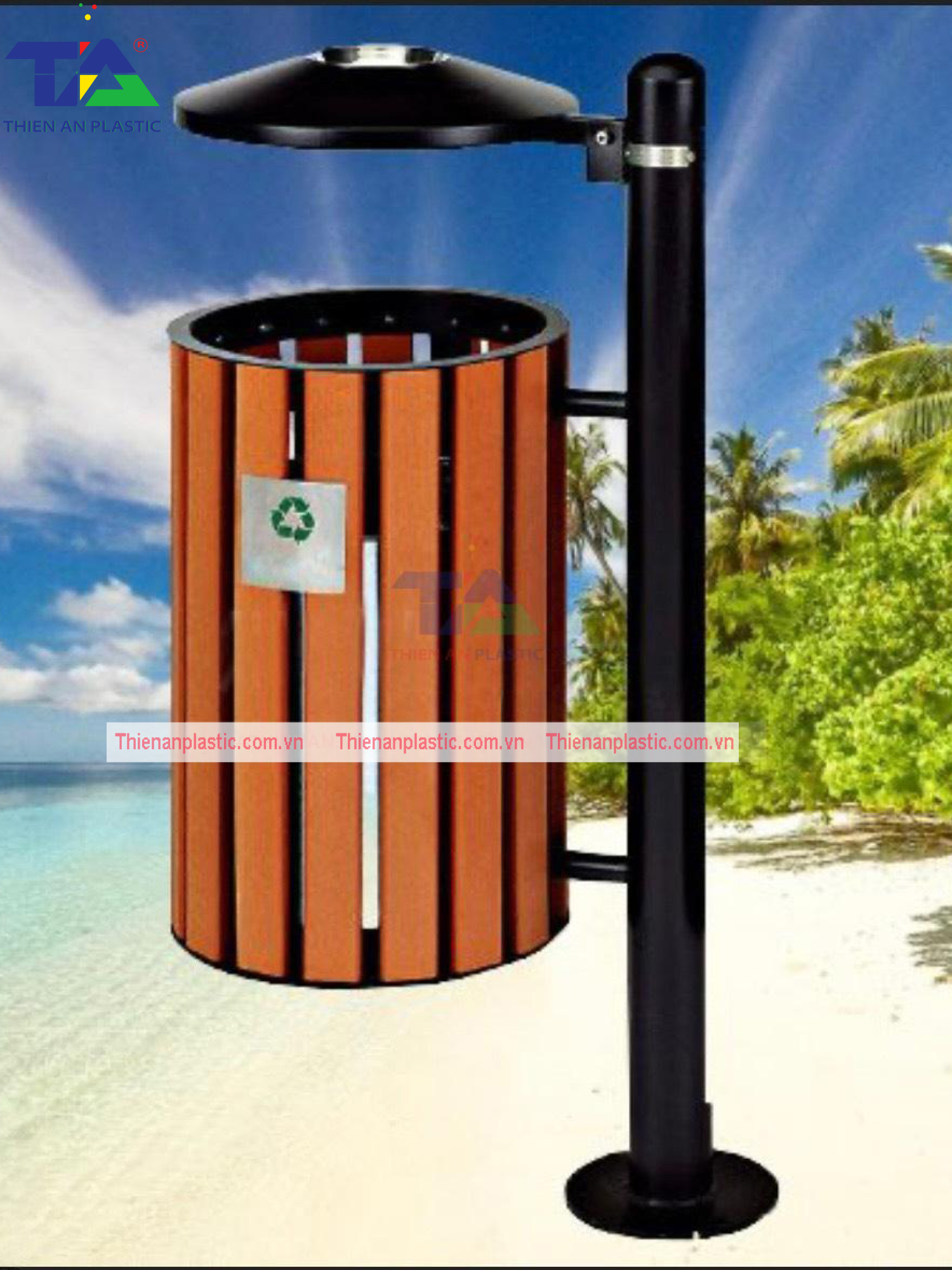 Thùng Rác Treo Đơn Giả Gỗ(KT: 350 x 350 x 980mm)