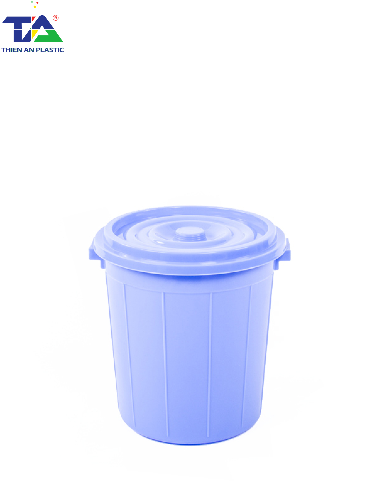 Thùng Tròn Có Nắp 25L (KT:  360 x 360 x H380 mm)