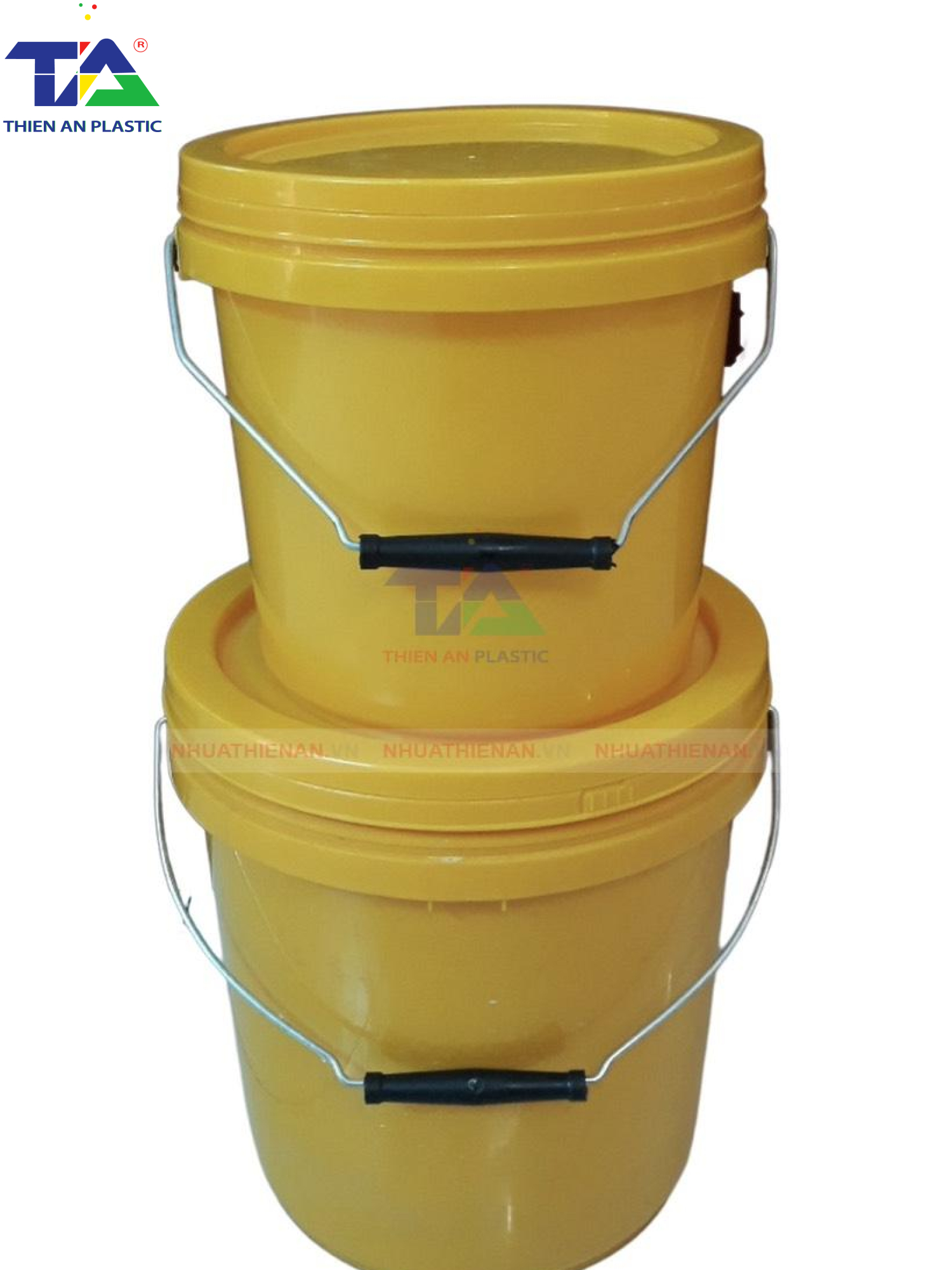 Thùng (Xô Nhựa) 18 Lít Màu Vàng (KT: Ø310 x 345 mm)