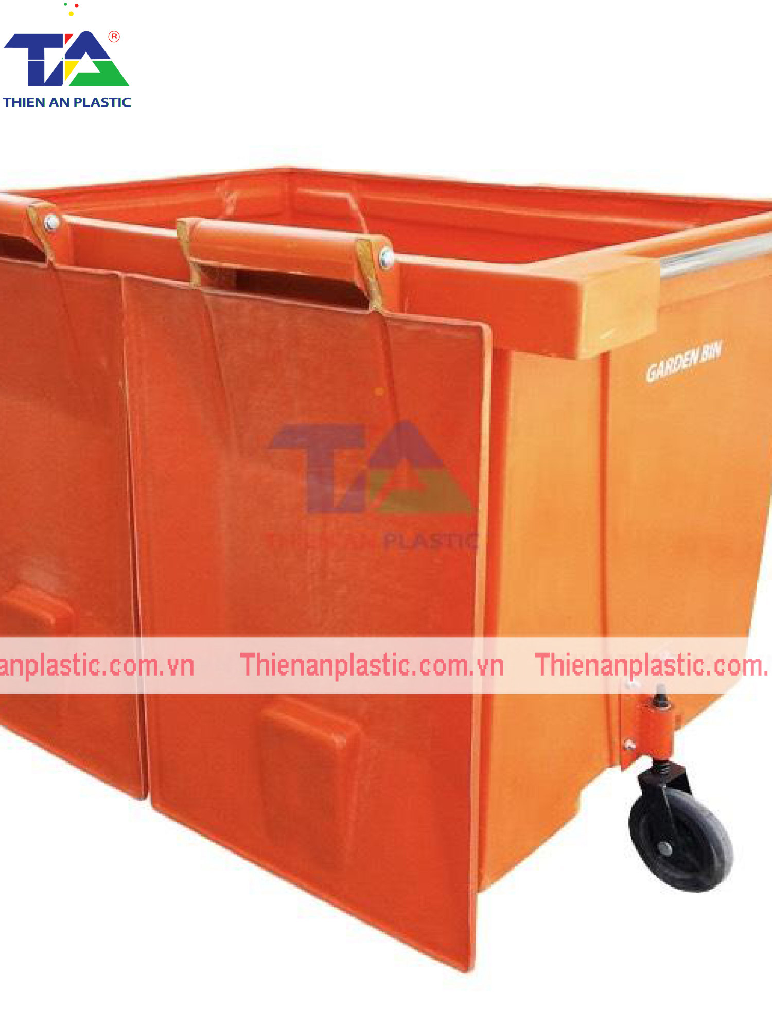 Thùng Rác Composite 1000 Lít 3 Bánh Hơi (KT: 1400 x 1030 x 1000mm)