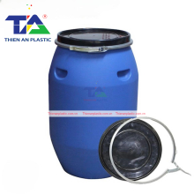 Thùng Phuy Nhựa 120 Lít Đai Sắt (KT : Ø380  x Ø430 x H760 mm)