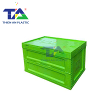 Thùng Nhựa Xếp Có Nắp (KT: 600 x 400 x 350mm)