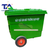 Thùng Rác Composite 1000 Lít 3 Bánh Đúc (KT: 1520 x 1060 x 1150mm)