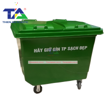 Thùng Rác Composite 1000 Lít 4 Bánh Xe (KT: 1520 x 1060 x 1150mm)
