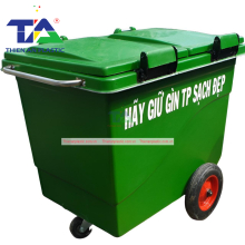 Thùng Rác Composite 660 Lít 3 Bánh Đúc (KT: 1350 x 900 x 1150mm)
