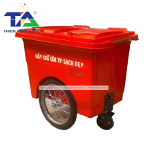 Thùng Rác Composite 660 Lít 3 Bánh Hơi (KT: 1350 x 900 x 1150mm)