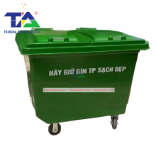 Thùng Rác Composite 660 Lít 4 Bánh Xe (KT: 1350 x 900 x 1150mm)