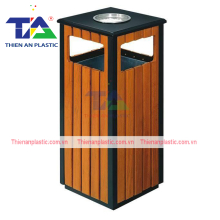 Thùng Rác Giả Gỗ Hình Vuông(KT: 350 x 350 x 800mm)