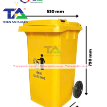 Thùng Rác Nhựa 100 Lít (KT: 530 x 470 x 790mm)