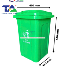Thùng Rác Nhựa 60 Lít (KT: 470 x 420 x 660mm)