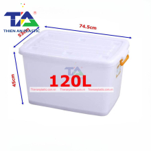 Thùng Vuông Có Nắp 120 Lít (KT: 745 x 530 x 450mm)