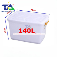 Thùng Vuông Có Nắp 140 Lít (KT: 780 x 560 x 470mm)
