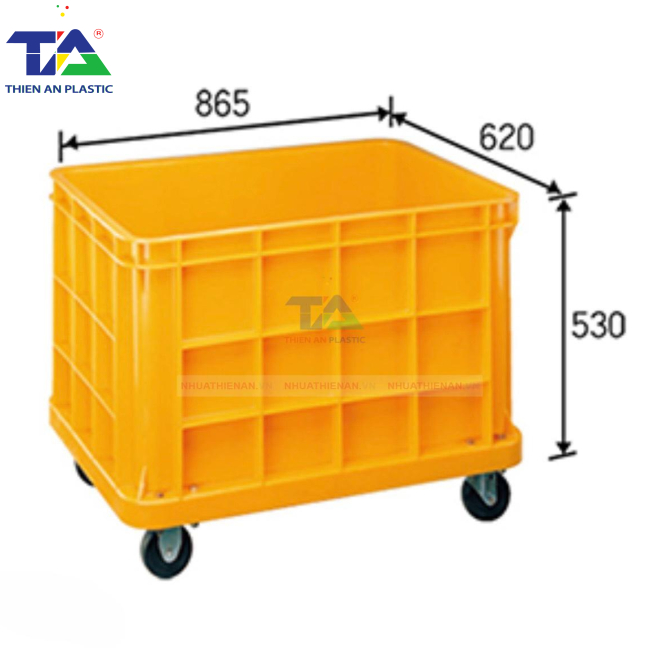 Thùng Nhựa Đặc NJB 200 (KT: 865 x 620 x 530mm)