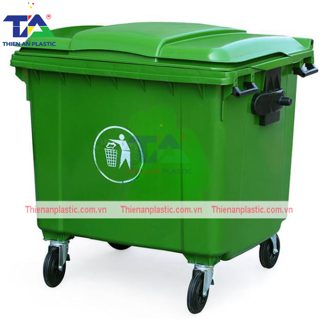 Thùng Rác Nhựa 1100 Lít (KT: 1360 x 1060 x 1370mm)